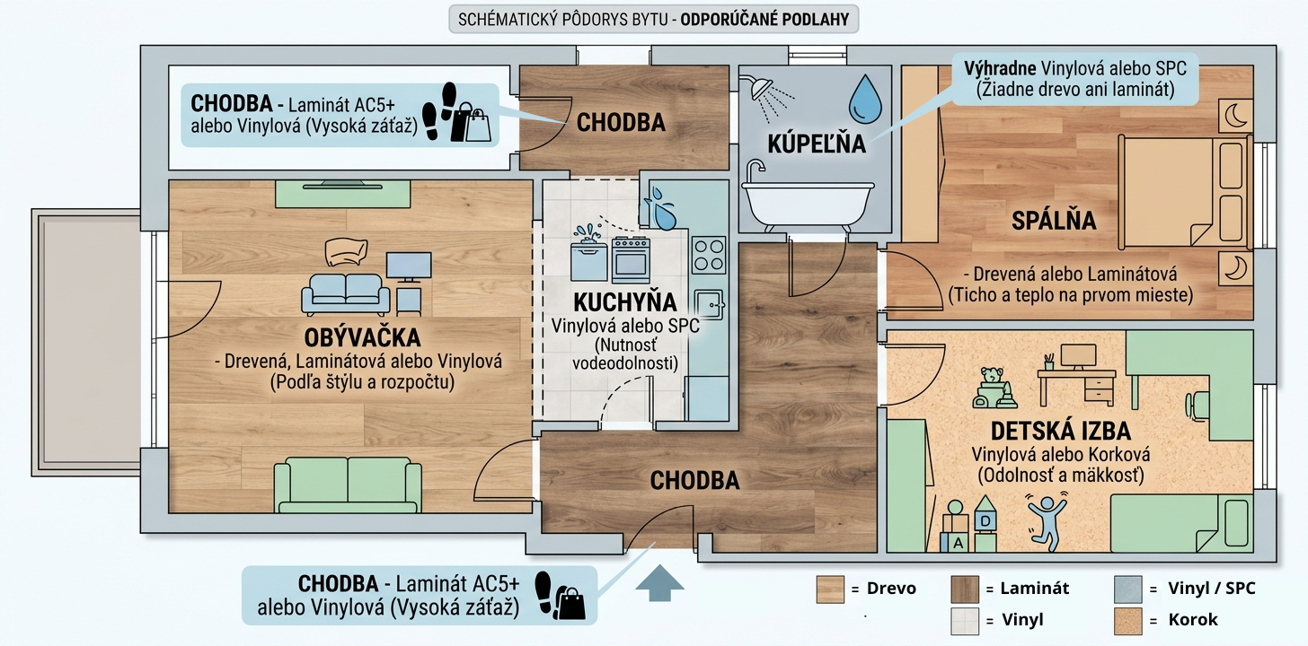 Ktorá podlaha sa hodí do ktorej miestnosti – sprievodca 123podlahy.sk